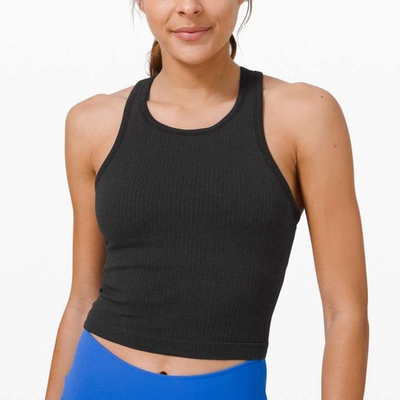 Lululemon Ebb To Street Racerback Crop Tank top ribbed sports bra long line - Picture 1 of 8